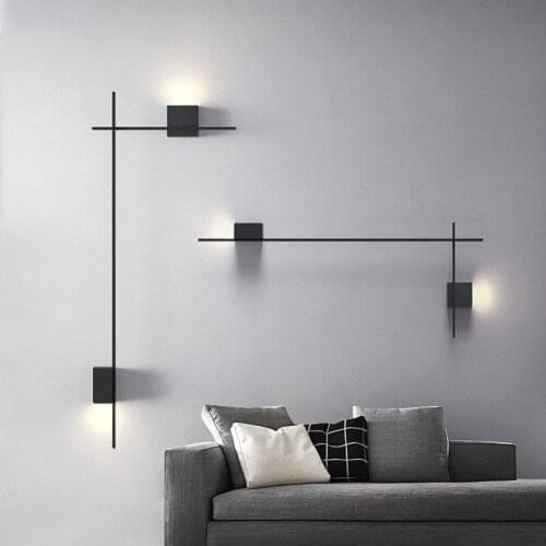Nordic Minimalist Strip Combination Aluminum Wall Lamp Staircase Aisle Lighting Living Room Sofa Background Lights