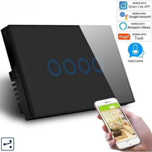 AU/US 1/2/3/4Gang 2 Way WIFI Switches AC110-240v WIFI wall Light Switch,smart home switch Tuya/Google/Alexa Control Switch