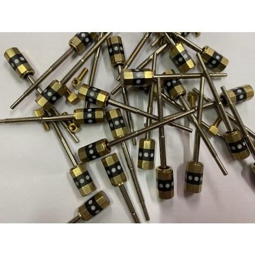 Free shipping 10pcs Cello Bow Screw and Eye, gold colour Mount 4/4 cello bow abalone botton