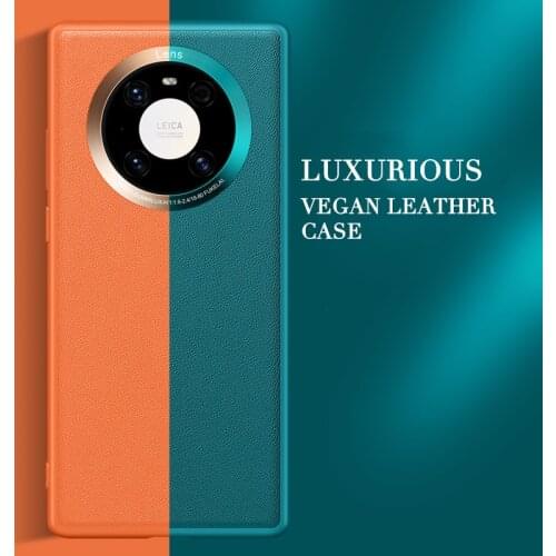 For Huawei Mate 40 Pro Plus Case Vegan Leather Shockproof Hard Back Phone Cover for Huawei Nova 8 Pro Honor V40 50 50SE Case