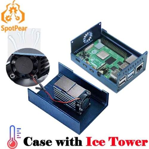 Raspberry Pi 4 Model B Aluminium Alloy Case with fan and heatsink