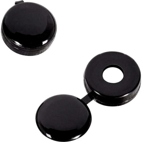 Screw cap cup washer hinged cover black ( pack of 50 )