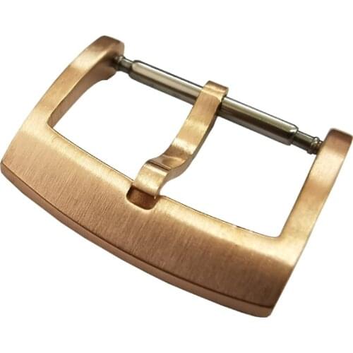 Cronos Solid Bronze CuSn Tongue Buckle for L6002M Watch Parts Fully Brushed 18 20 22 mm 2.0 with Spring Bars