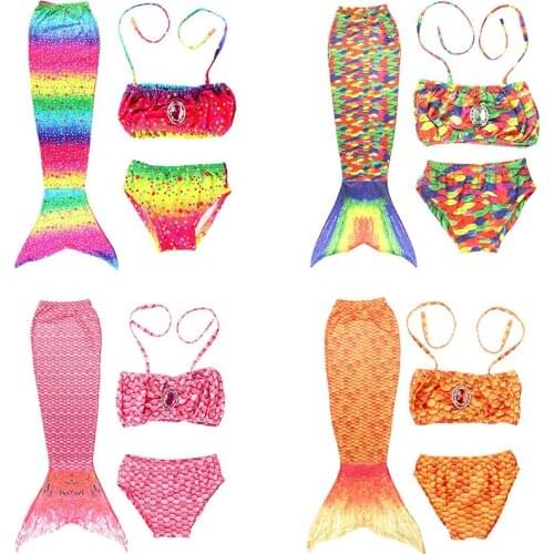 Halloween Girls Swimmable Mermaid Tail Princess Dress Kids Christmas Mermaid Costume Cosplay Swimsuit Birthday Beach Clothes