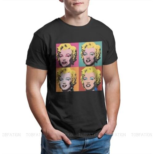 Vintage Alternative Funny Artwork Andy Warhol Marilyn Classic T Shirt Men Clothing Homme Cool Tshirt Graphic Short Sleeve