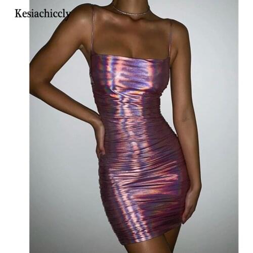 Kesiachiccly Double Layers Sparkle Dress Woman Party Night Club Wear Sexy Dress Stretch Slim Fit Bodcon Mini Dress Vestido 2021