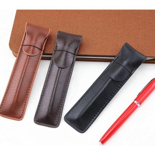 Leather Pen Bag Color Options Fountain Pen Pouch Pencil Holder Handmade Ballpoint Pen Protective Sleeve Cover For Office