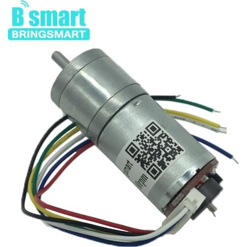 Bringsmart Micro Encoder Motor 12V 18-1930RPM Reversed Speed Control Torque 0.5-8KG.CM Metal Gears For Robot Car Toys JGA25-371