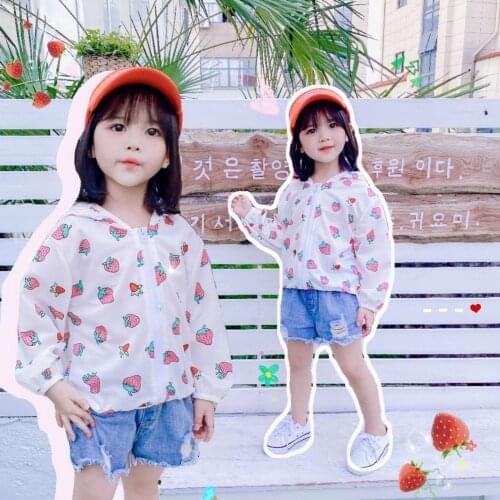 Cute Baby Girl Jacket Boy Hooded Coat Sunscreen Baby Boys Girls Long Sleeved Summer Sun Protection Kids Clothes Outwear 2-6Y
