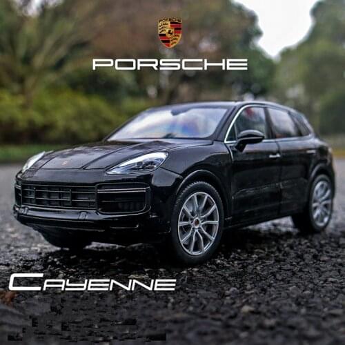 Welly 1:24 Porsche Cayenne black car alloy car model simulation car decoration collection gift toy Die casting model boy toy