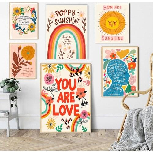 Inspirational Quote Art Poster Boho Nursery Color Canvas Painting Claude Monet Wall Print Flower Picture Studio Room Home Decor