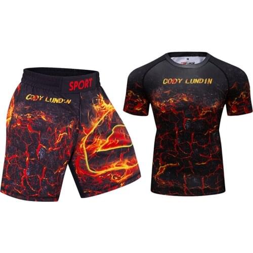 Cody Lundin Mens 3D Printed MMA Sets Running Tracksuit Gym Sportswear