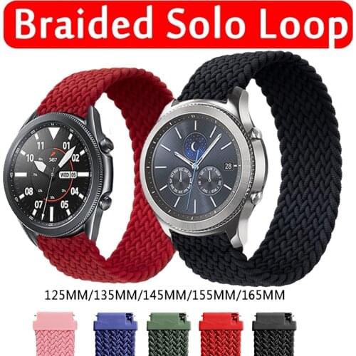 Nylon Braided Bands For Samsung Galaxy Watch 3 45MM 41MM 46/42MM/Active 2 40MM 44 Gear S3 20MM 22MM Solo Loop For Huawei GT/2/2e