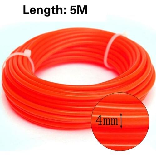 New 5M*4mm Strong Trimmer Strimmer Brushcutter Nylon Cord Line Wire String Rope for Grass Strimmer Thick 4.0mm Replacement