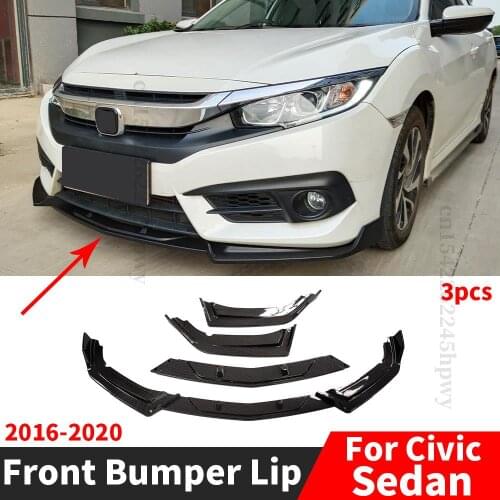 Front Bumper Lip Chin Decoration Tuning Exterior Part Styling Facelift Modified For Honda Civic Sedan 2016 2017 2018 2019 2020