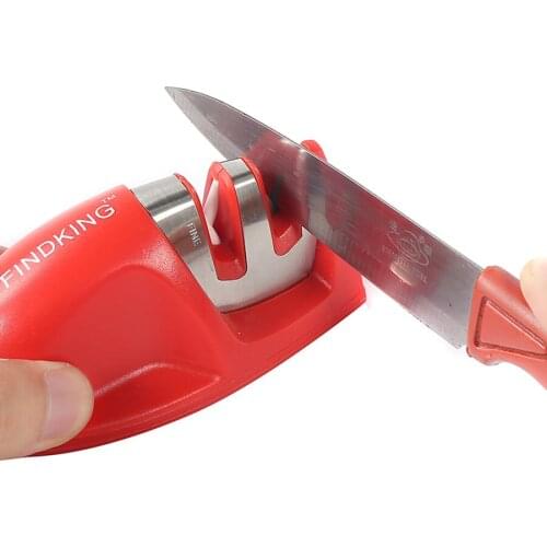Portable Kitchen Ceramic Sharpener Knife Household Sharpening Tools Two Stages Sharpeners Safety Non-slip Rubber Base Sharpener