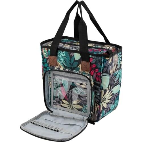 Portable Knitting Bag DIY Yarn Storage Organizer Crochet Hook Needles Knitting Tote Basket for Yarn Balls Sewing Supply E56C