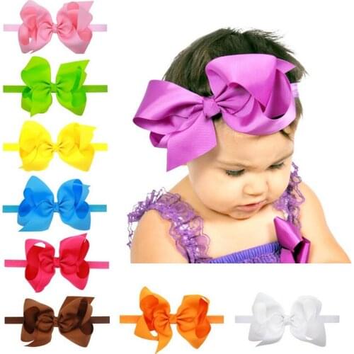 6" Large Bows Headbands Big Gros Grain Ribbon Hair Bow 16 colors 36pcs/lot