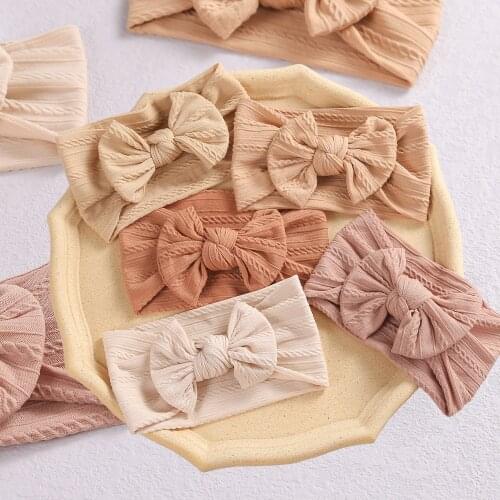 Cable Knit Bow Nylon Headbands, Knot Bow Wide Nylon Head Wrap, Girls Hair Accessories