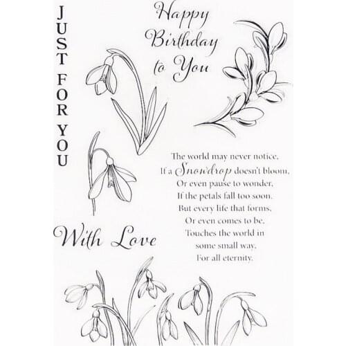 15x21cm Orchid Psalm Clear Stamps Transparent Seal Silicone Seal TPR Christmas Wedding Roller Stamps DIY Scrapbook Album Card