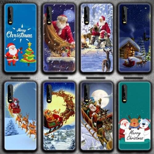 Merry Christmas Santa Deer Phone Case for Huawei P20 P30 P40 lite E Pro Mate 40 30 20 Pro P Smart 2020