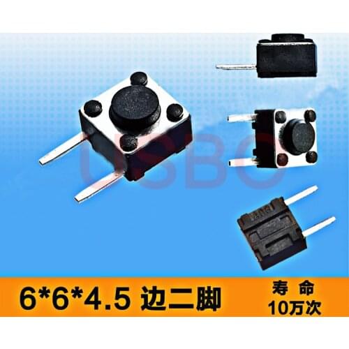 SMT 2 Side Pins Wholesale Feather Touch Tact Switch Touch Power Switch Push Botton Blue,Black,Orange 6*6*4.5mm