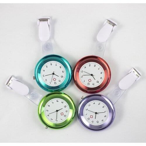Shellhard 8 Colors Women Lady Fashion Silicone Nurse Watch Round Dial Quartz Medical Pocket Fob Brooch Pendant Nurse Watches