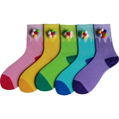 Cute Stitching Pattern Woman Socks College Style Design Unique Cotton Couple Socks Cool Personality