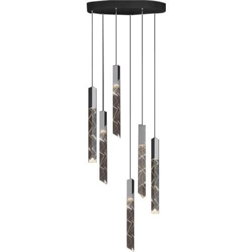 Modern Loft LED Chandelier K9 Crystal Chrome Duplex Stair Chandelier Living Room Hotel Ceiling Hanging Light Luxury Pendant Lamp