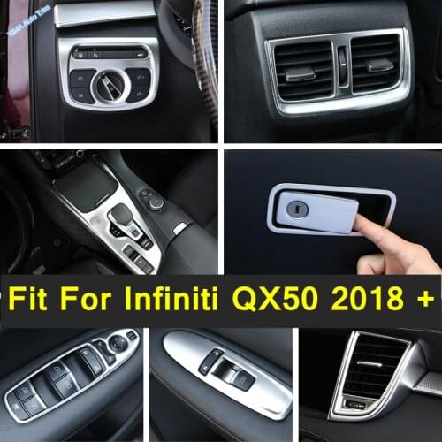 Dashboard Air Outlet Decoration / The Copilot Glove Storage Box Handle Sequins Cover Trim For Infiniti QX50 2018 - 2021 Interior