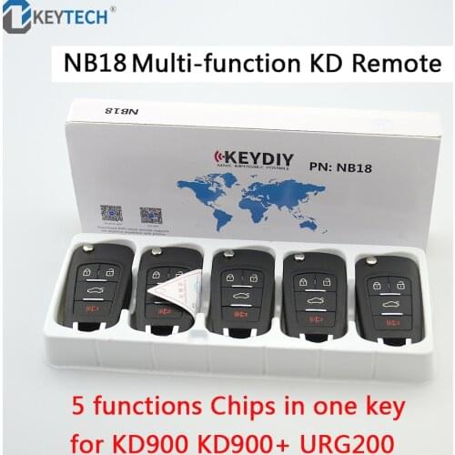 OkeyTech 5PCS/LOT NB18 All Functions Chips In One Key Universal Multi-functional Remote Control Car Key for KD900 KD900+ URG200