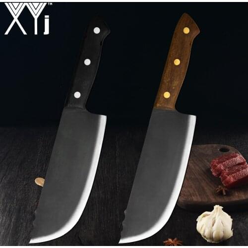 XYj Stainless Steel Handmade Forged Cooking Knife 7.5 Inch Full Tang Meat Cleaver Multi-Purpose Chef Kitchen Cooking Accessories