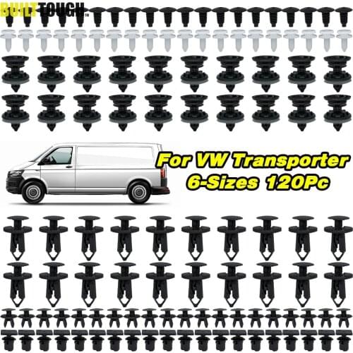 120PCS 6 Sizes Car Door Trim Panels Clips Auto Body Push Pin Rivet Interior Roof Carpet Retainer For VW Transporter T4 T5 T6
