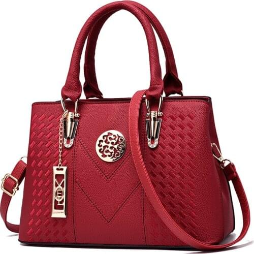 Women Leather Bags High Quality Embroidery Messenger Bags Luxury Women Handbags Bags for Women Sac A Main Ladies Female Bag