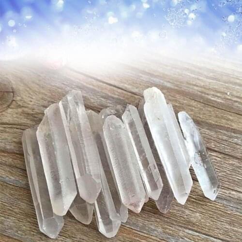 1pc Natural Raw Rock Stones Clear Crystal Wand Point Healing Stone Reiki Minerals Column Home Decoration Jewelry Ornaments