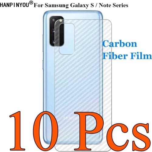 10 Pcs/Lot For Samsung Galaxy S21 S20 Note 20 10 Plus Ultra Lite 5G 3D Carbon Fiber Back Rear Film Skin Screen Protector Sticker
