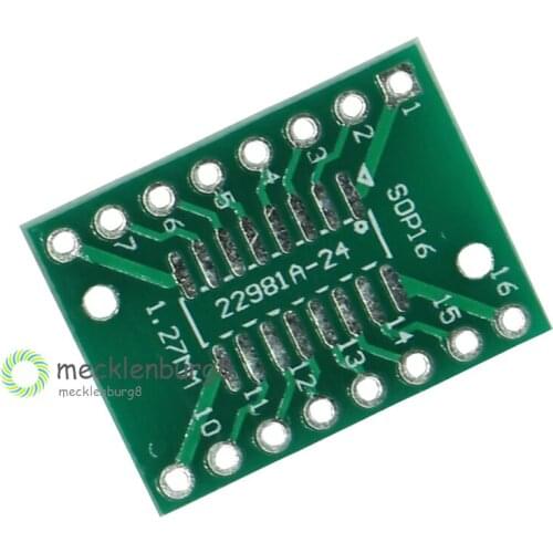 10 pieces. SOP16 SSOP16 TSSOP16 dip DIP16 0.65 / 1.27 mm IC adapter PCB
