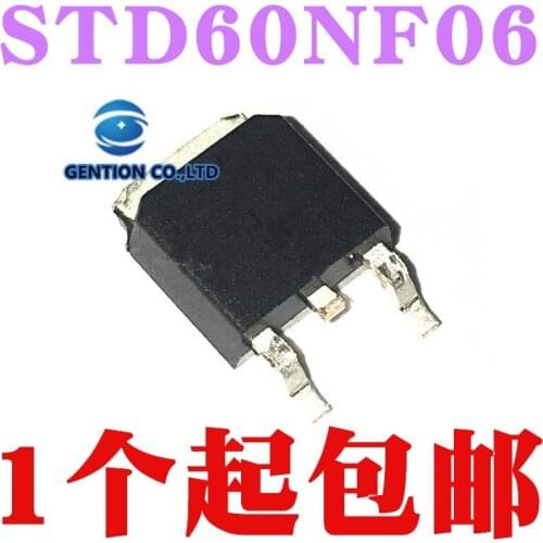 10PCS STD60NF06 D60NF60 n-channel MOS field effect tube TO252 a in stock 100% new and original