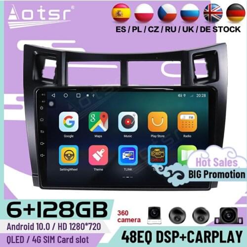 128G Carplay Multimedia Stereo Android 10 Player For Toyota Yaris 2008 2009 2010 2011 GPS Navi Auto Car Radio Receiver Head Unit
