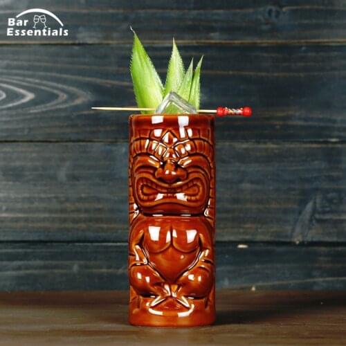 380ml Hawaii Tiki Mugs Cocktail Cup Beer Beverage Mug Wine Mug Ceramic Easter Islander Tiki Mug 450ml