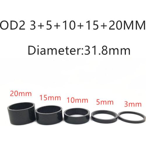 5PCS full carbon 28.6/31.8mm bicycle carbon spacer hollow Ultra light headset parts cycling Washer Bicycle Headset Stem Spacers