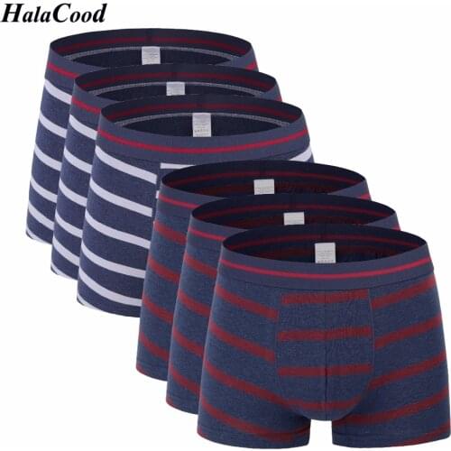 6Pcs/lot Male Fashion Brand Shorts Cotton Classic Printing Sexy Underpants Mens Underwear Panties Plus Size Shorts Boxers Men