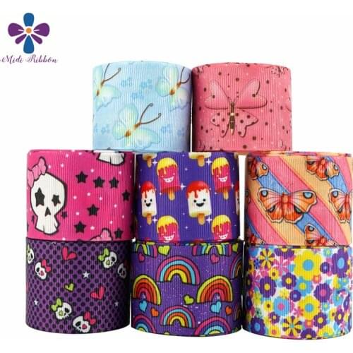 7/8"22mm.1"25mm,1-1/2"38mm Popsicle/Butterfly/Flower Elastic Band Grosgrain Ribbon For Handmade Bow/Party Decoration 50 Yards
