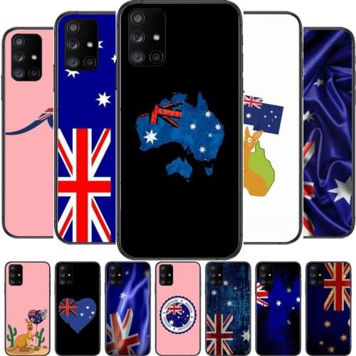 Australian flag Phone Case Hull For Samsung Galaxy A50 A51 A71 A70 A52 A40 A30 A31 A80 A20E 5G S Black Shell Art Cell Cove