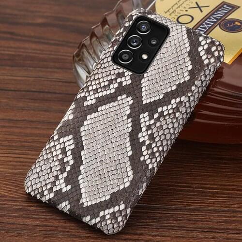 100% Genuine Python Leather Snakeskin Cover Case For Samsung Galaxy A52 2021 A72 A51 A71 S9 S10 S20 Plus S21 Ultra Note 20 10 9