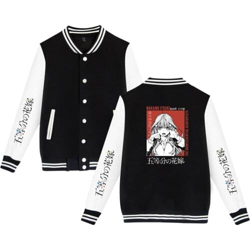 Black The Quintessential Quintuplets childrens cute baseball uniform spring and autumn jacket men and women jacket sweatshirts