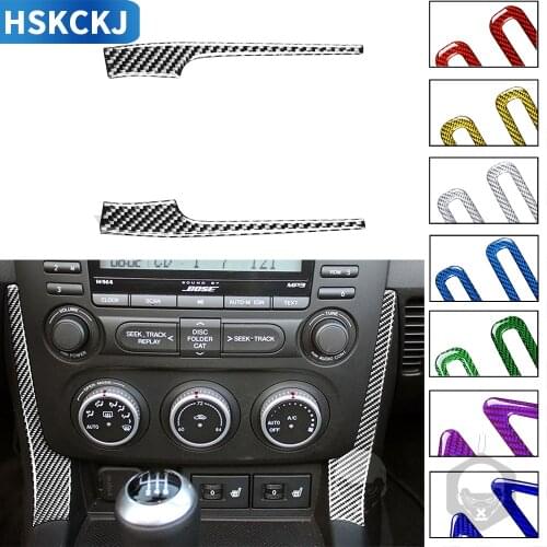 For 2009-2015 Mazda MX-5 Miata Roadster Colorful Carbon Fiber Centrol Console Panel Side Strips Trim Sticker Interior Accessorie