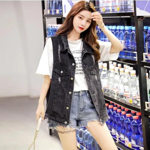 Denim vest women spring summer new 2020 Korean loose student summer sleeveless BF Vest Jacket