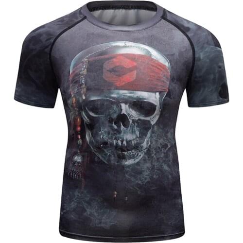 Cody Lundin Mens Compress Summer Digital Printing Top Fitness Mens Short Sleeves Rash Guard Street Style T Shirt