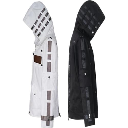 Hot Game PUBG Coat Cosplay Costumes Hooded Jacket Same Style Cloak Black White Spring Winter Clothing